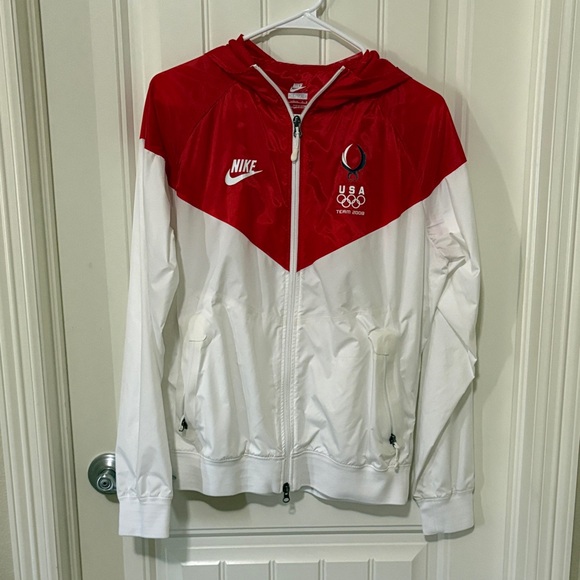 Nike Jackets & Blazers - Nike Red and White USA Jacket 2008 Olympics
